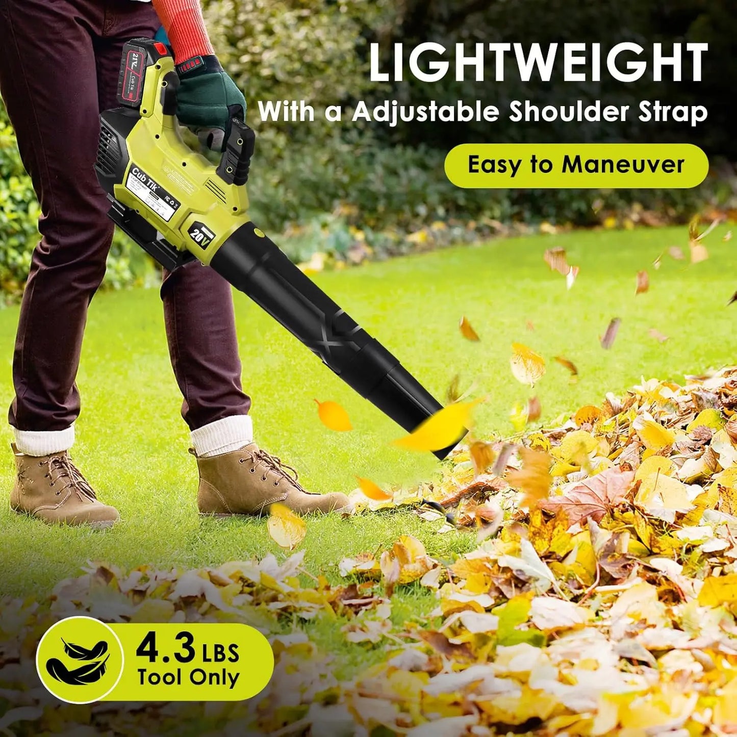 Cordless Leaf Blower With Two Batteries And Charger
