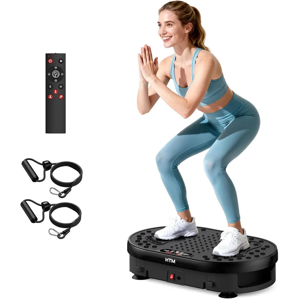 HTMM Vibration Plate Exercise Machine With 120 Speeds 9 Programs