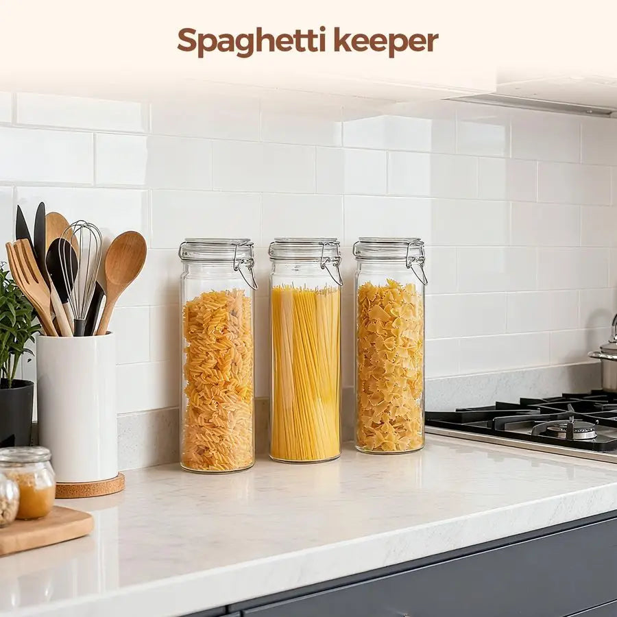 XMSJ Airtight Glass Jars Set With Lids For Food Storage