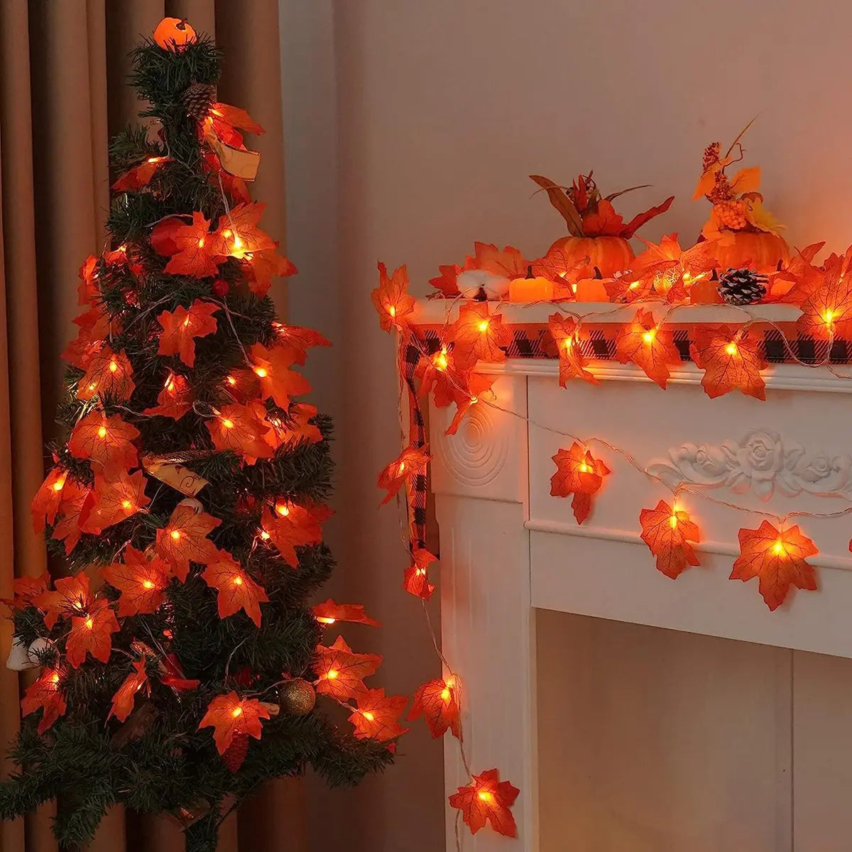 Maple Leaf String Lights Led Battery Operated Waterproof Decoration