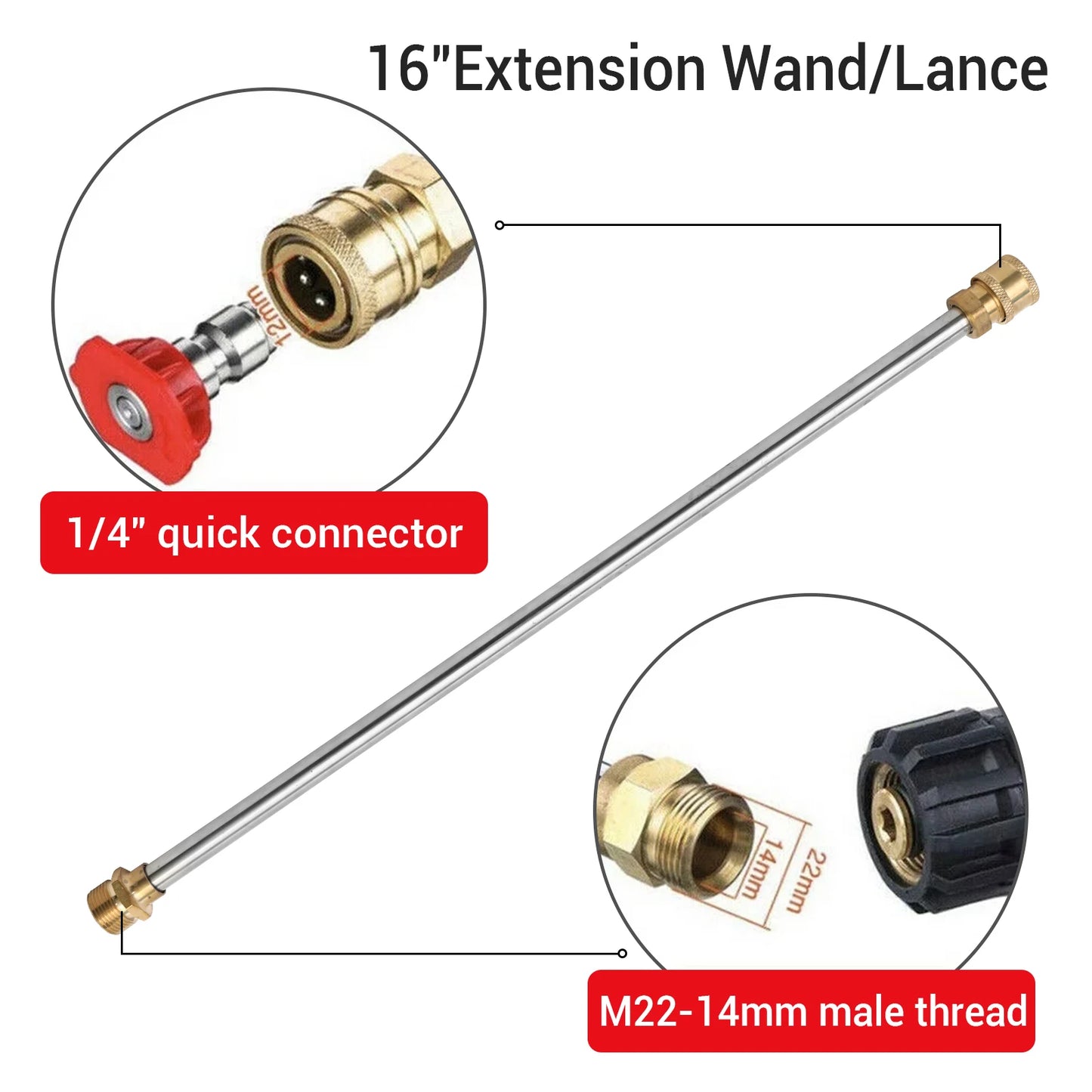 High Pressure Washer Gun 4000 PSI With Quick Connect Nozzles