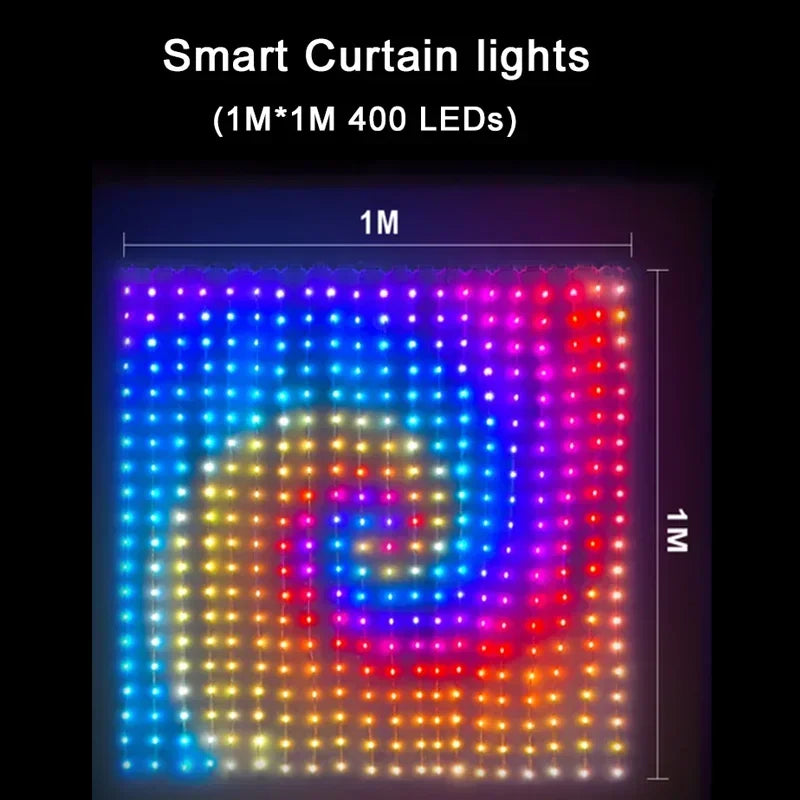 GCTECHING 400 LED Curtain Lights With App Remote Music Sync
