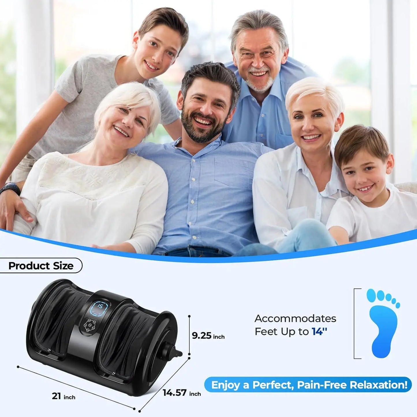 Shiatsu Heated Foot And Calf Massager With 3 Speed Levels