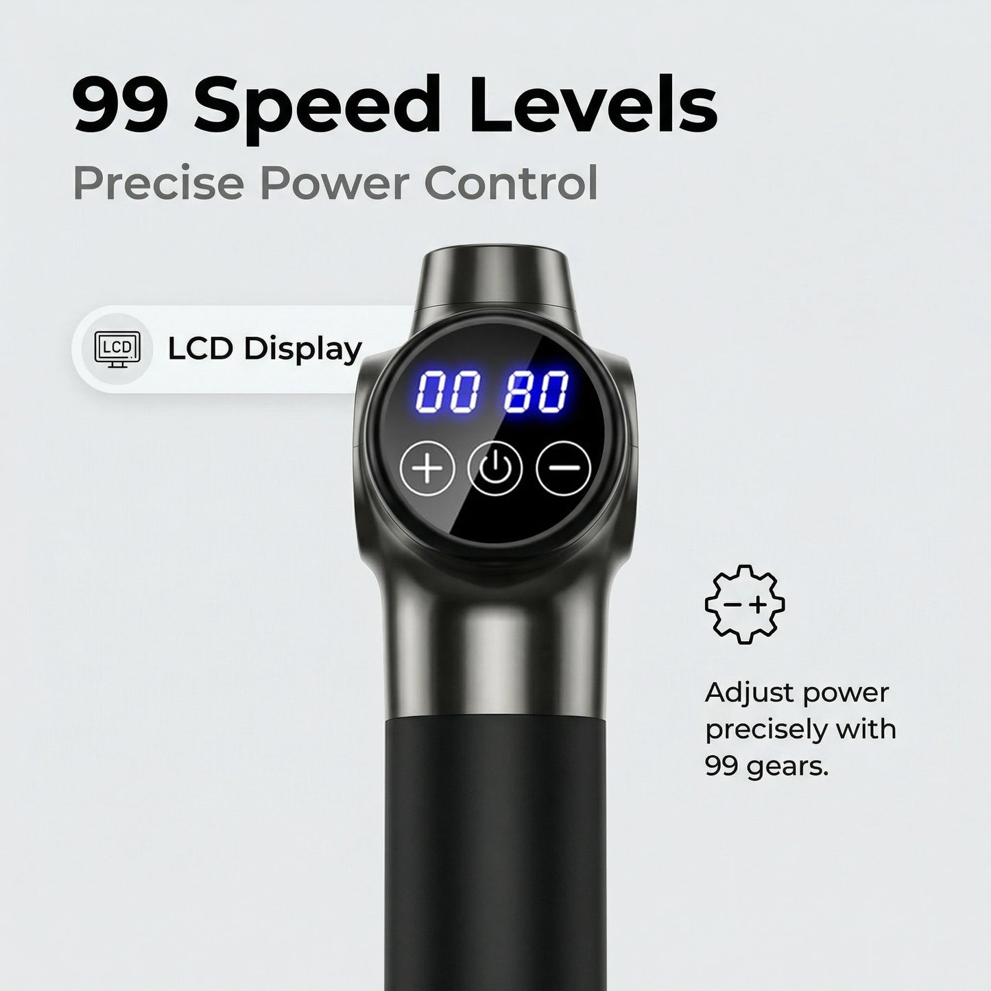 Deep Tissue Massage Gun With 8 Attachments 99 Speed Levels