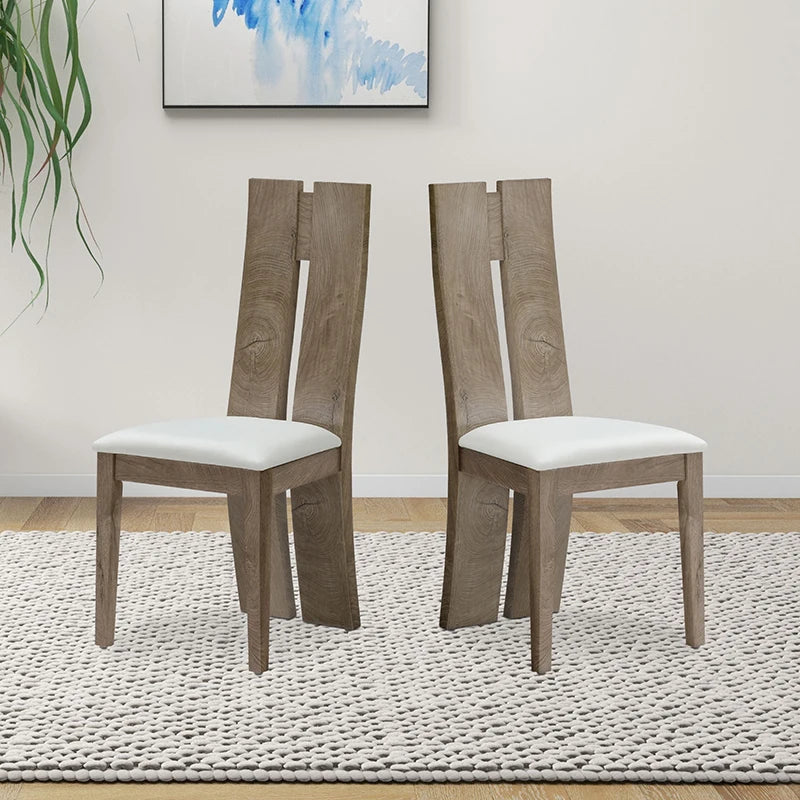 AZIAMOR Dining Chair Set of 2 Upholstered Armless Wood Back