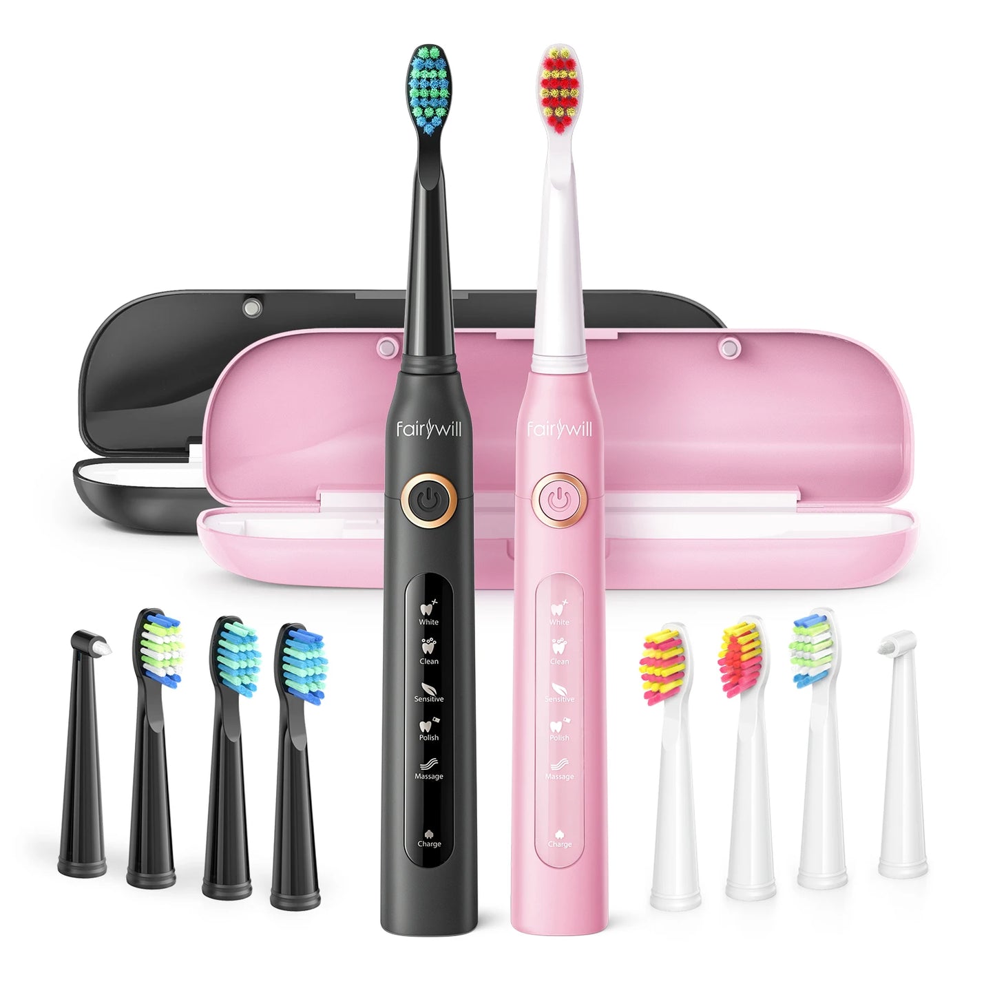 Fairywill FW-D7 Sonic Electric Toothbrush Set With USB Charging Case