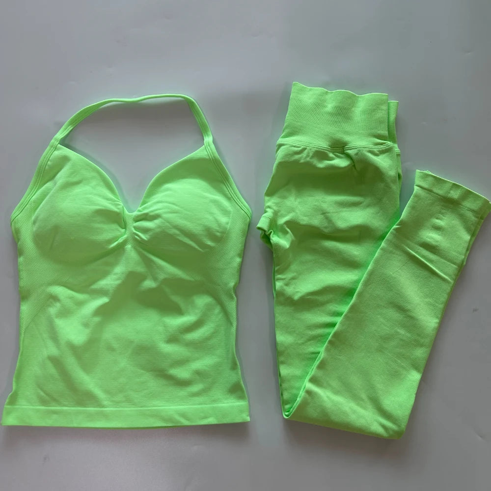 Pericic Seamless Gym Set for Women Tank Top Leggings