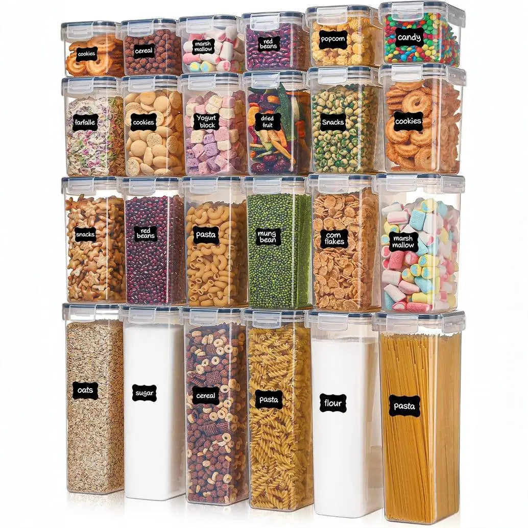 Moisture Proof Airtight Food Storage Containers Set Dishwasher Safe Labels