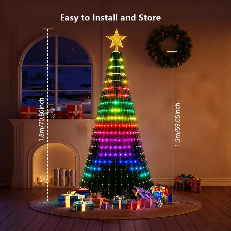 MIMIRGBC Christmas Tree Lights 400 LEDs With Star