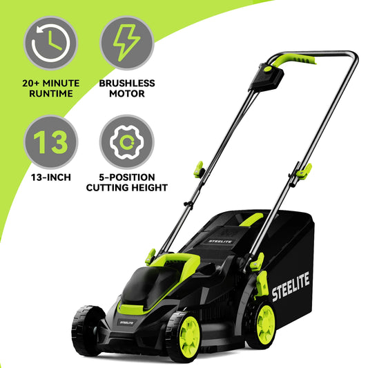 Deli 21V Cordless Brushless Lawn Mower With Battery Included
