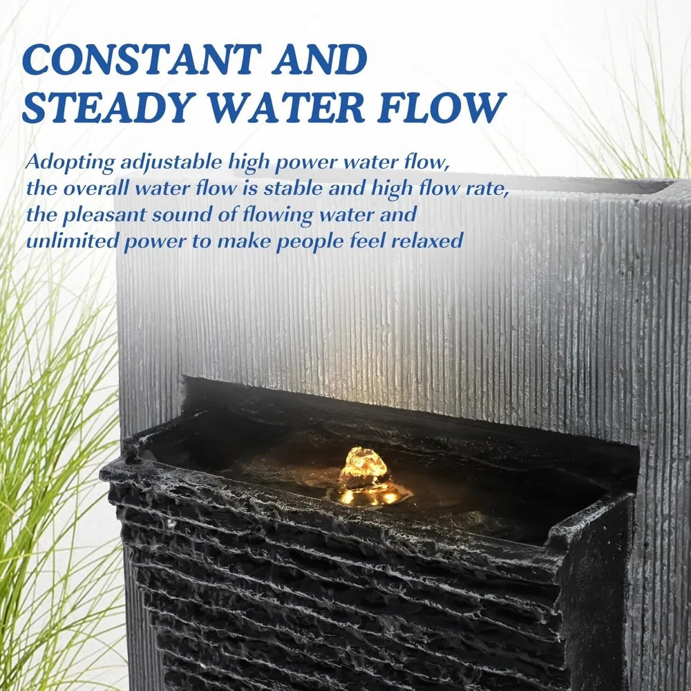 Resin Outdoor Waterfall Fountain for Garden and Patio Decor