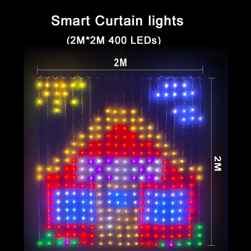 GCTECHING 400 LED Curtain Lights With App Remote Music Sync