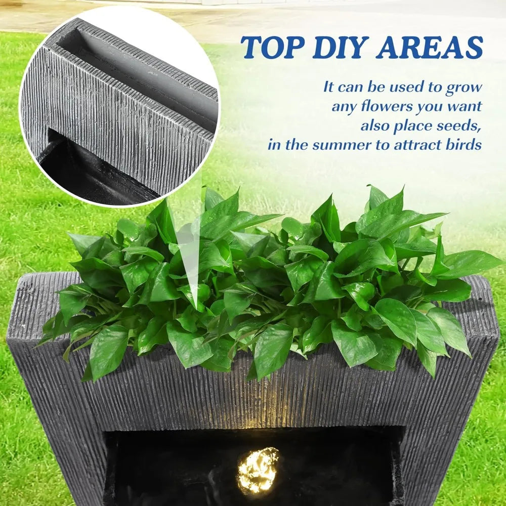 Resin Outdoor Waterfall Fountain for Garden and Patio Decor