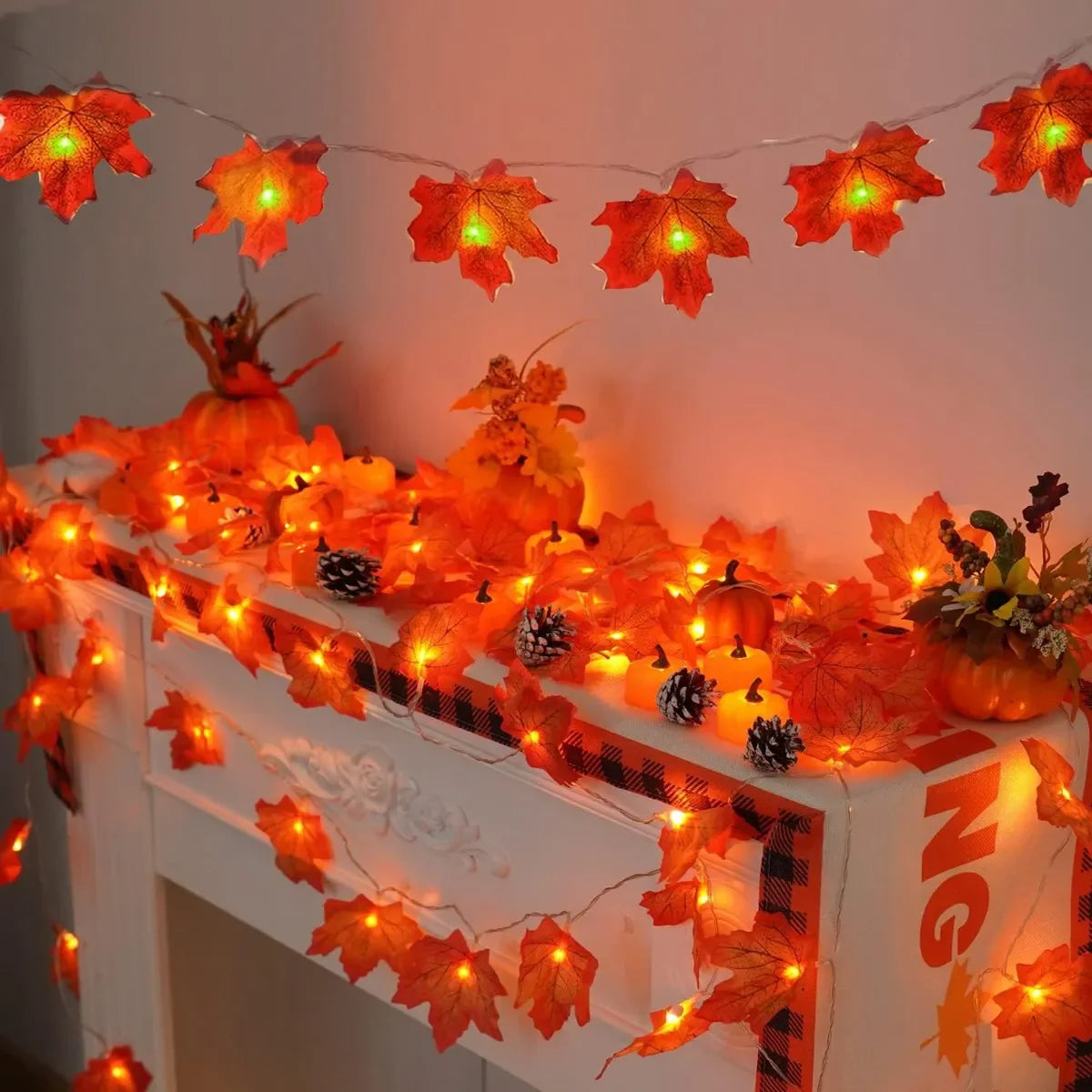 Maple Leaf String Lights Led Battery Operated Waterproof Decoration