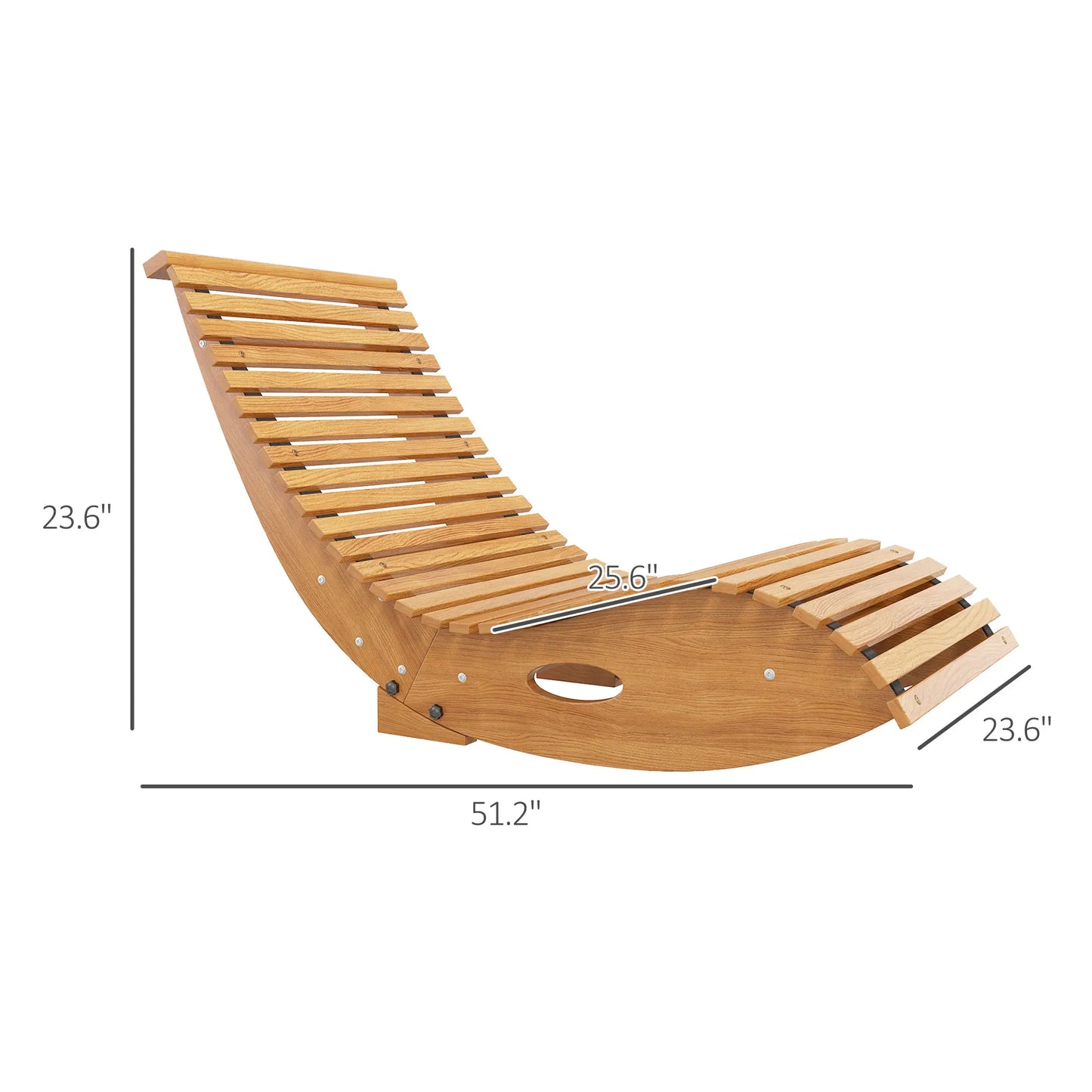 Outsunny Teak Outdoor Rocking Chair With Slatted Seat