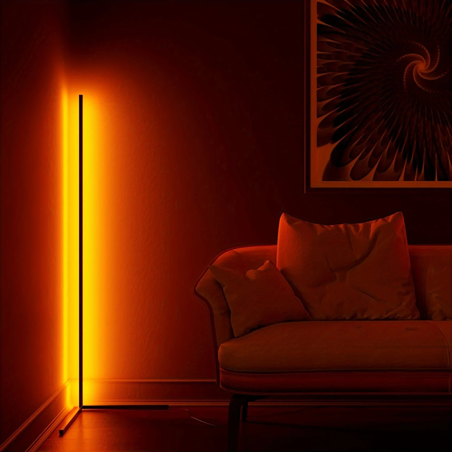 RGB Corner Floor Lamp LED for Living Room Space Decor