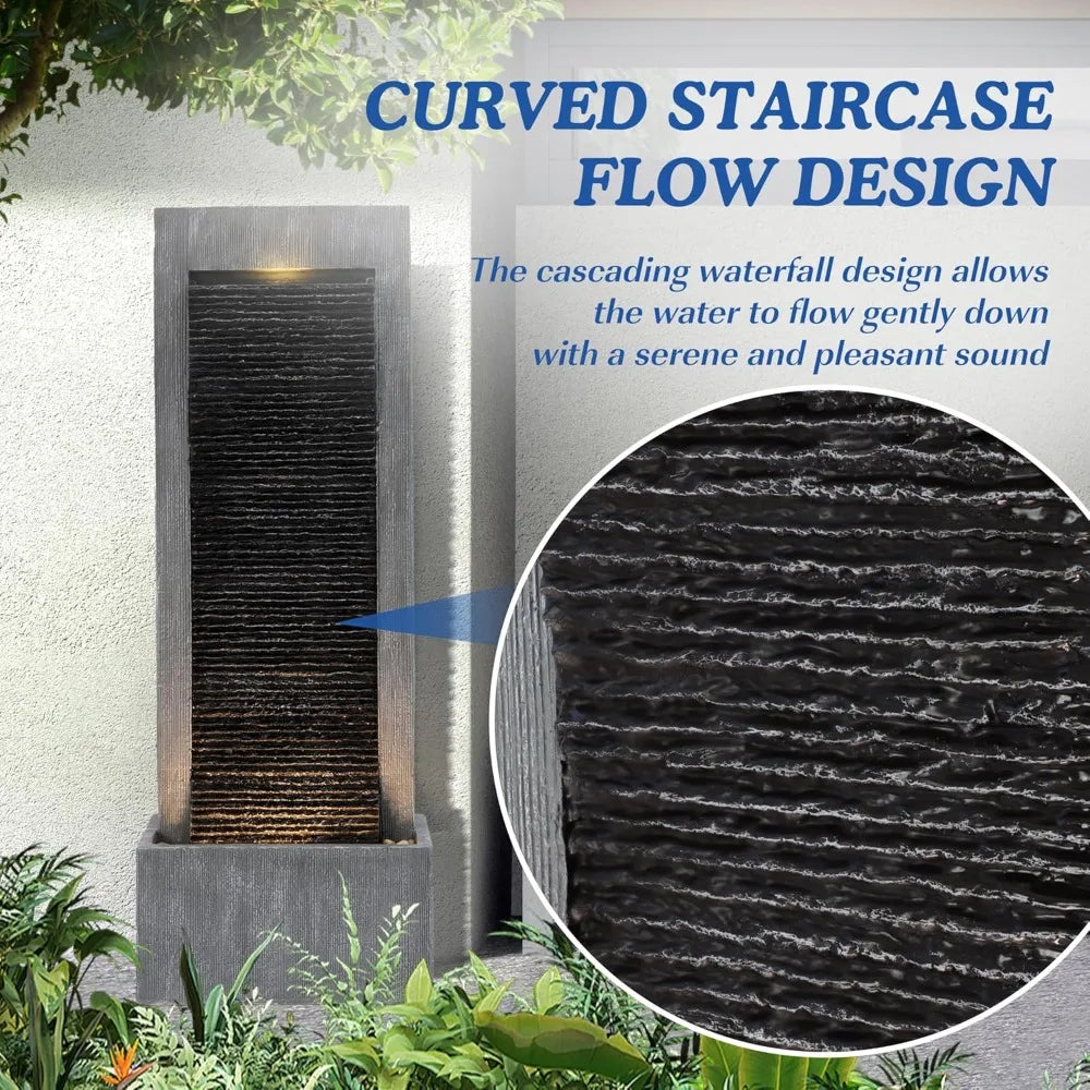Resin Outdoor Waterfall Fountain for Garden and Patio Decor