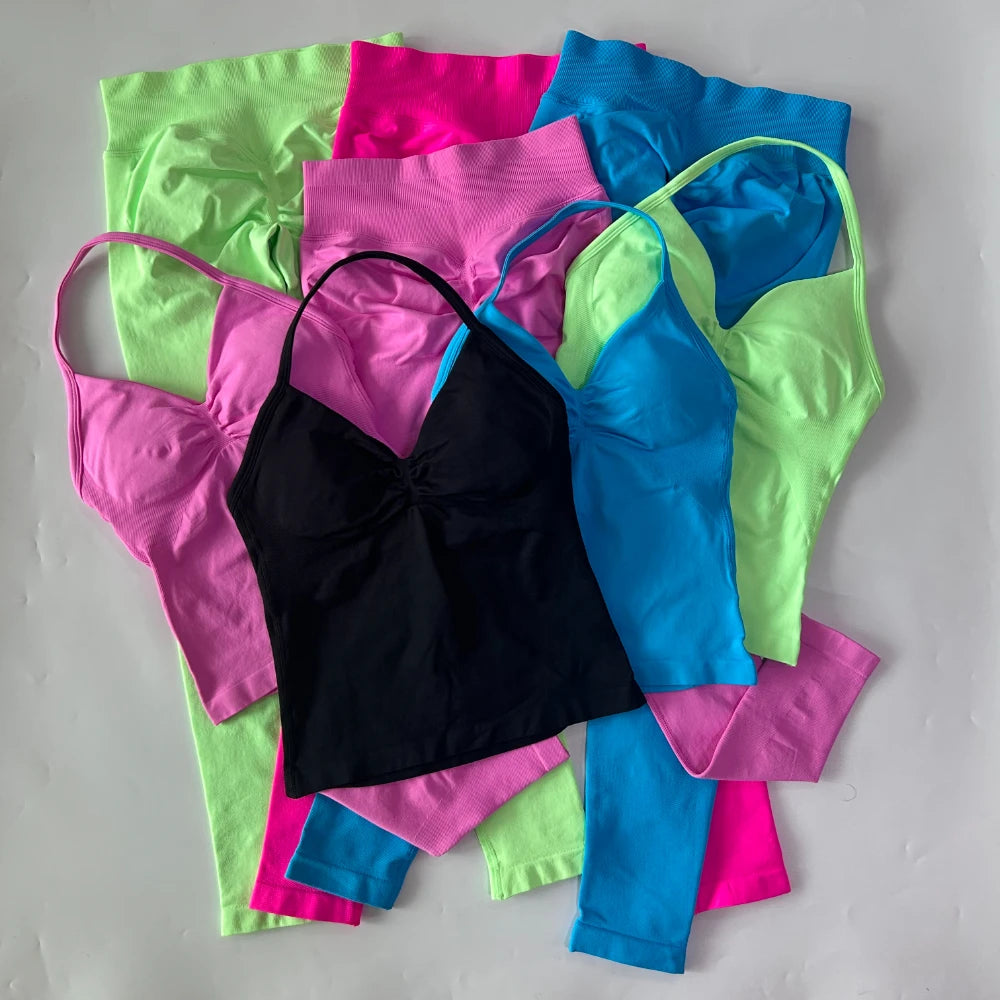 Pericic Seamless Gym Set for Women Tank Top Leggings