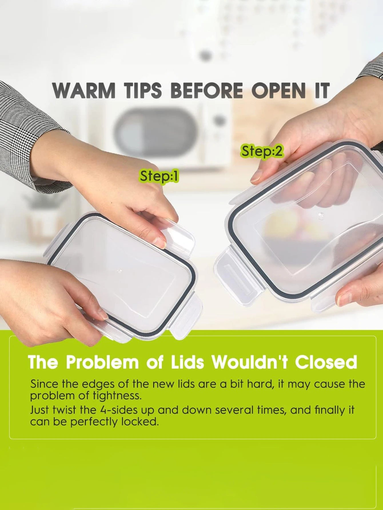 Moisture Proof Airtight Food Storage Containers Set Dishwasher Safe Labels