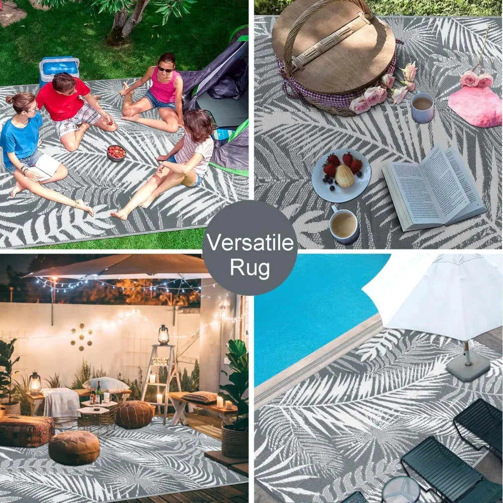 Outdoor Reversible Plastic Straw Rug For Patio And RV