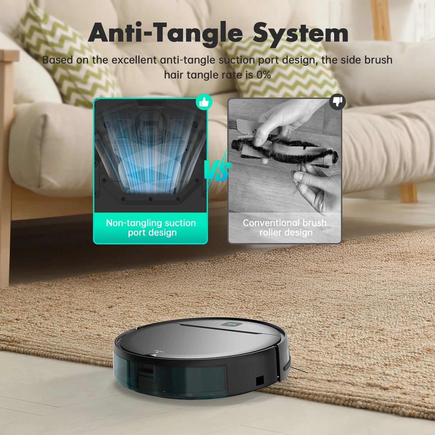 Omeser BR181 Robotic Vacuum Cleaner With 2 In 1 Mop