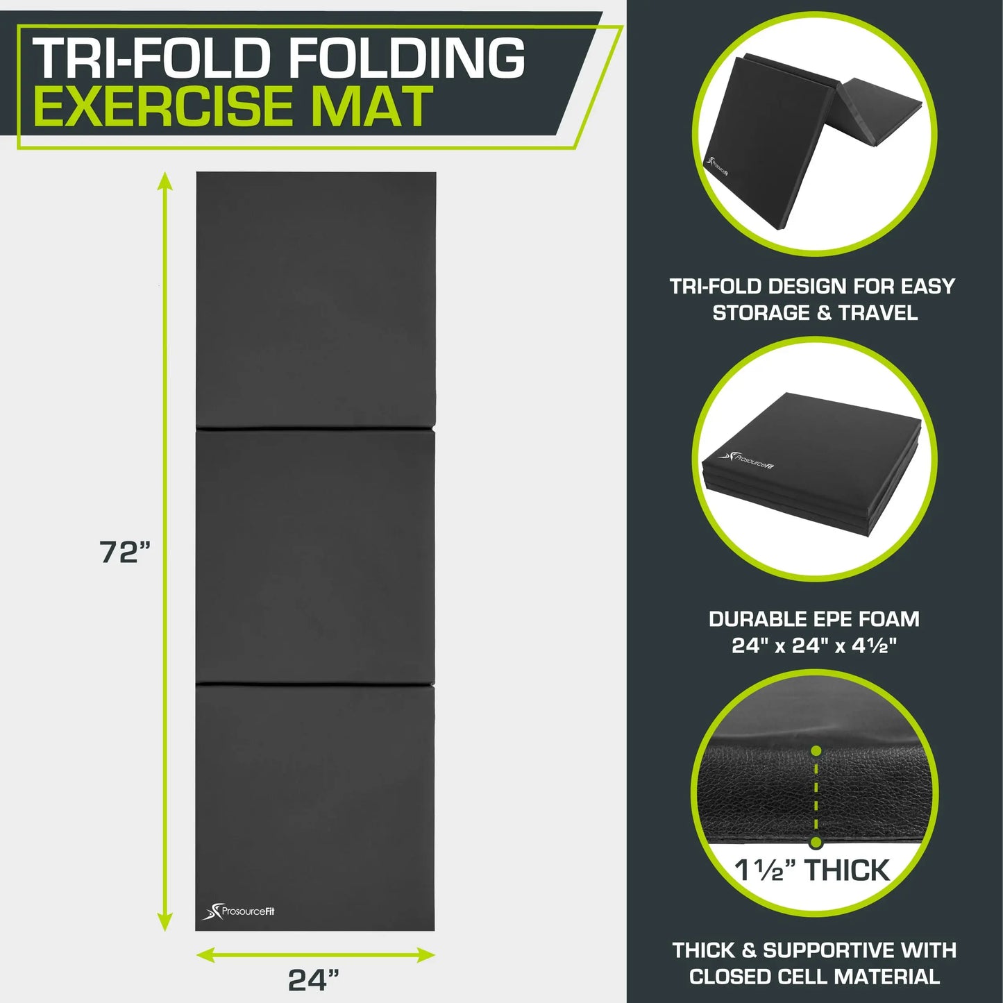 Folding Gym Mat Tri Fold for MMA and Gymnastics Training
