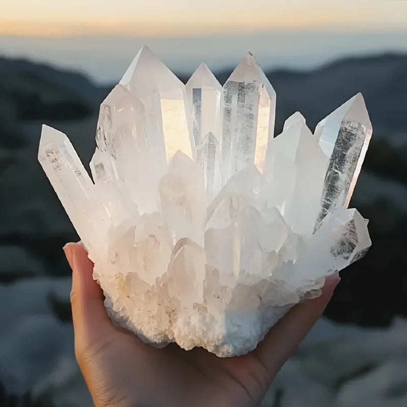 CrystalHola Spiritual Clear Quartz Cluster Healing Crystal Ornament