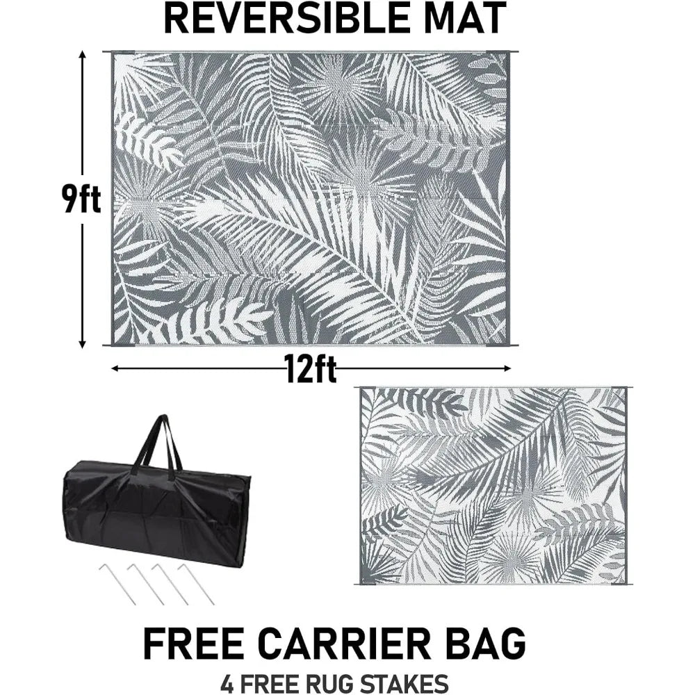 Outdoor Reversible Plastic Straw Rug For Patio And RV