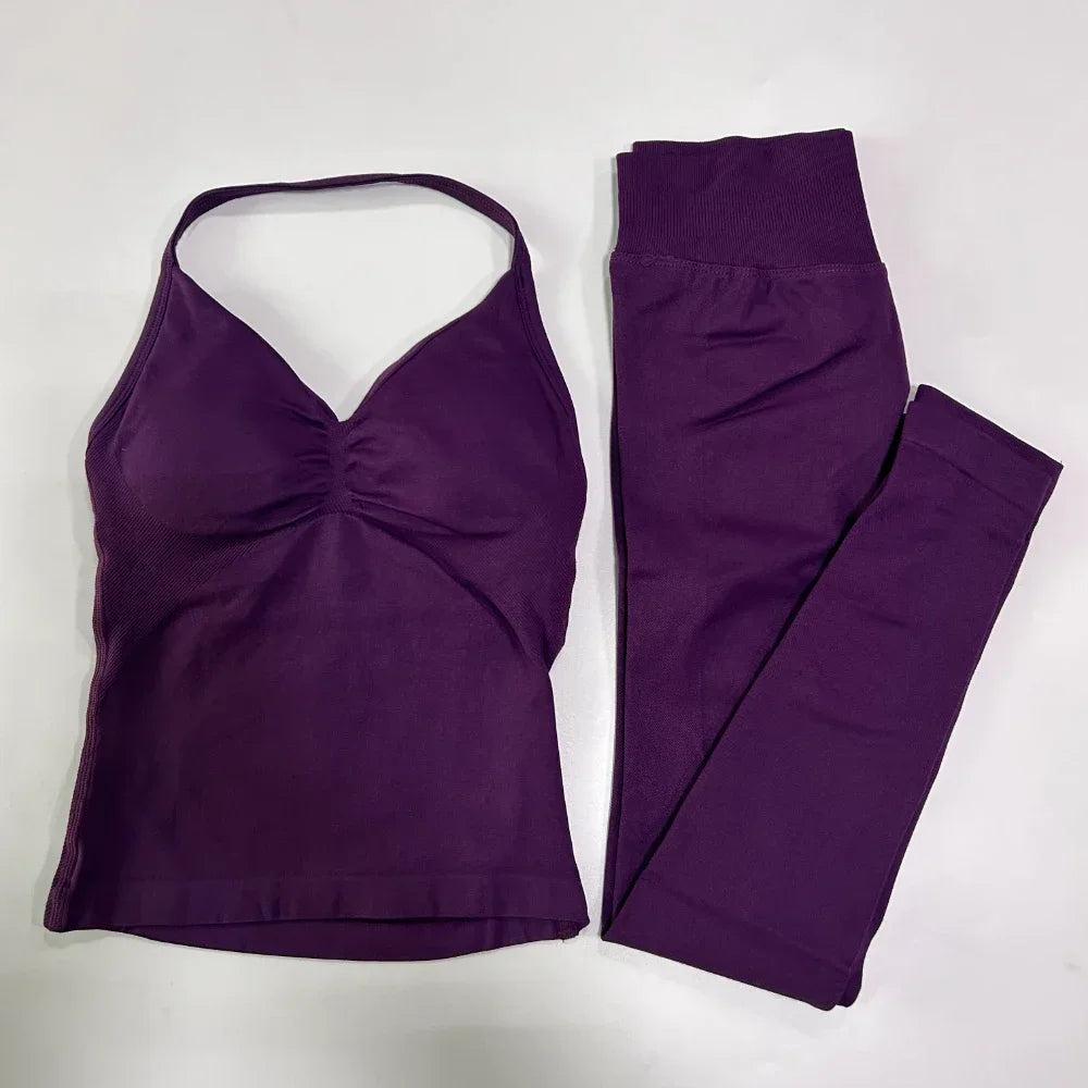 Pericic Seamless Gym Set for Women Tank Top Leggings