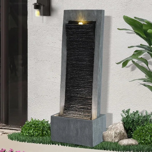 Resin Outdoor Waterfall Fountain for Garden and Patio Decor