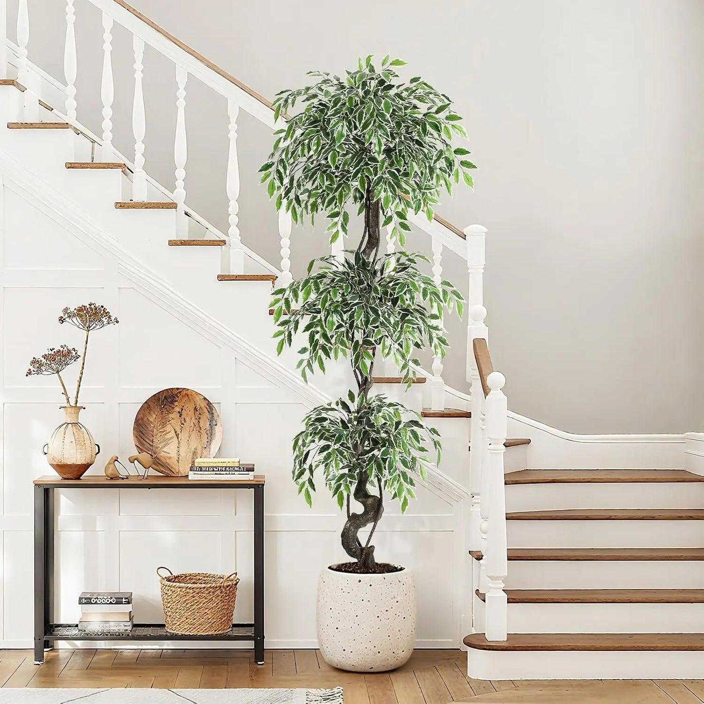 HiMISS Artificial Ficus Tree Indoor Outdoor Faux Plant Pot
