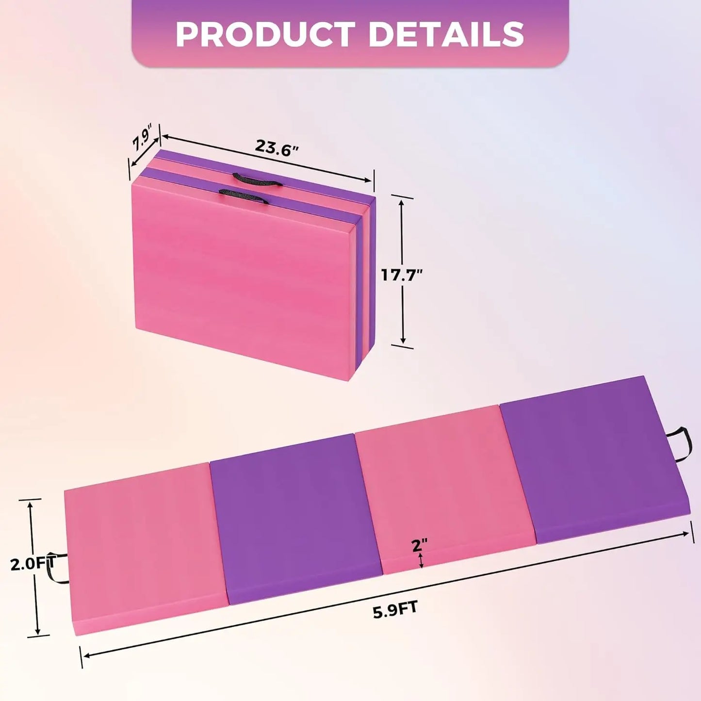 TWISTER.CK Folding Gym Mat Extra Thick High Density Foam Nonslip