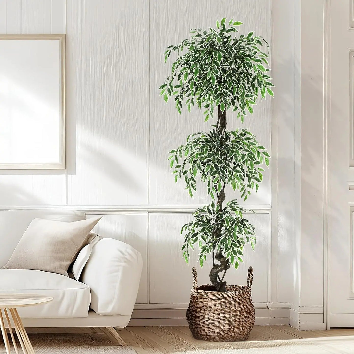 HiMISS Artificial Ficus Tree Indoor Outdoor Faux Plant Pot