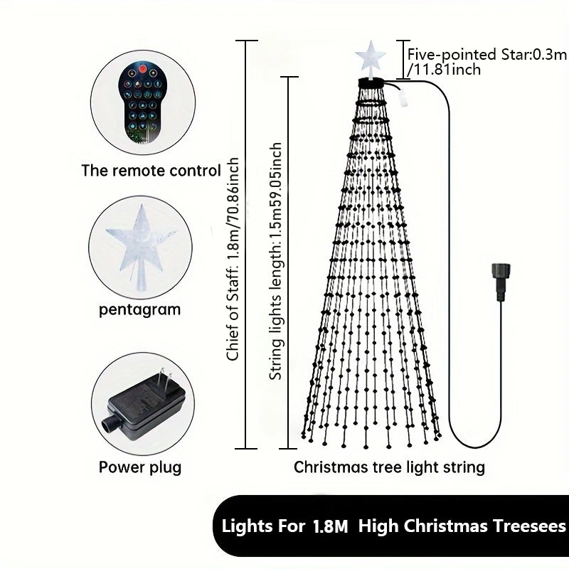 MIMIRGBC Christmas Tree Lights 400 LEDs With Star