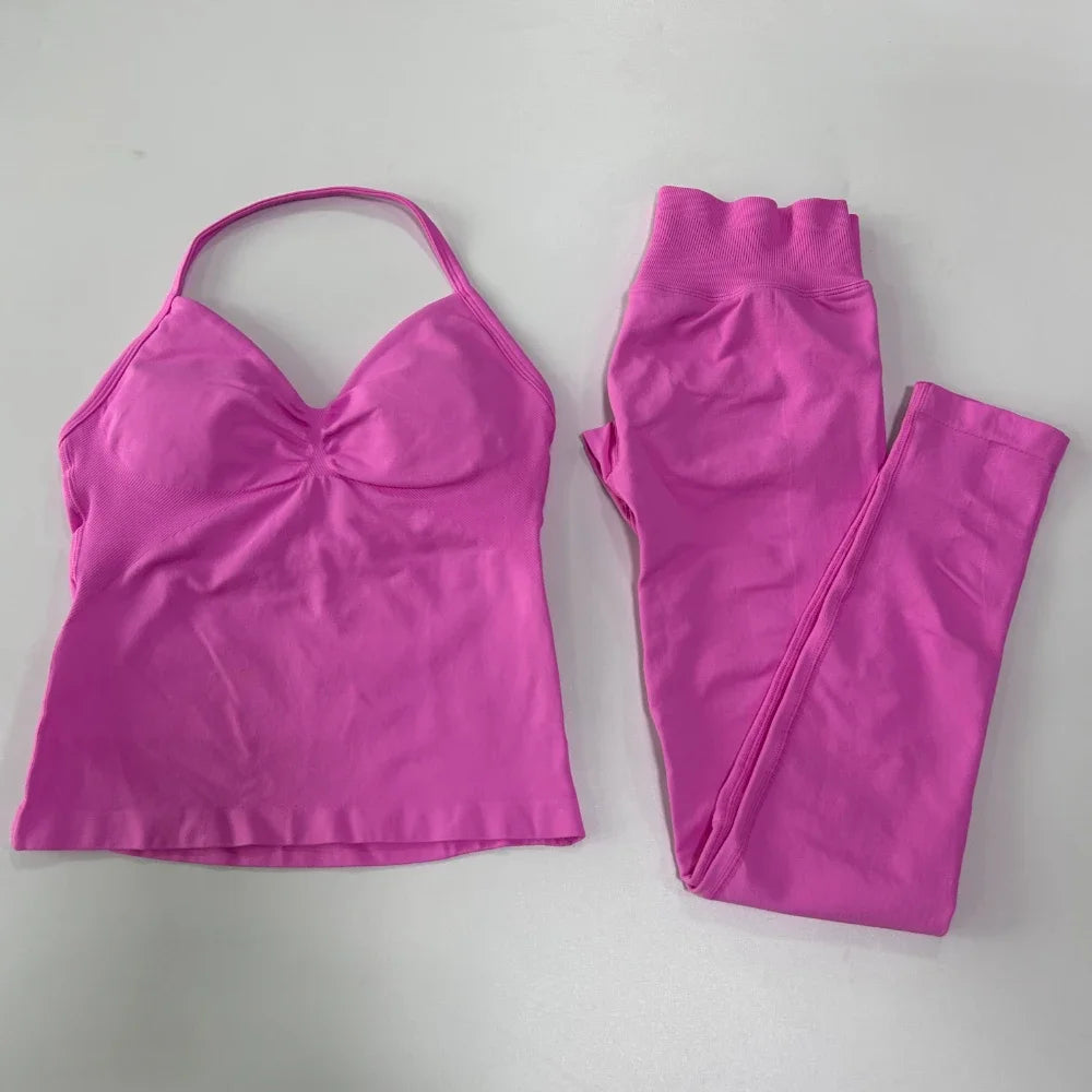 Pericic Seamless Gym Set for Women Tank Top Leggings