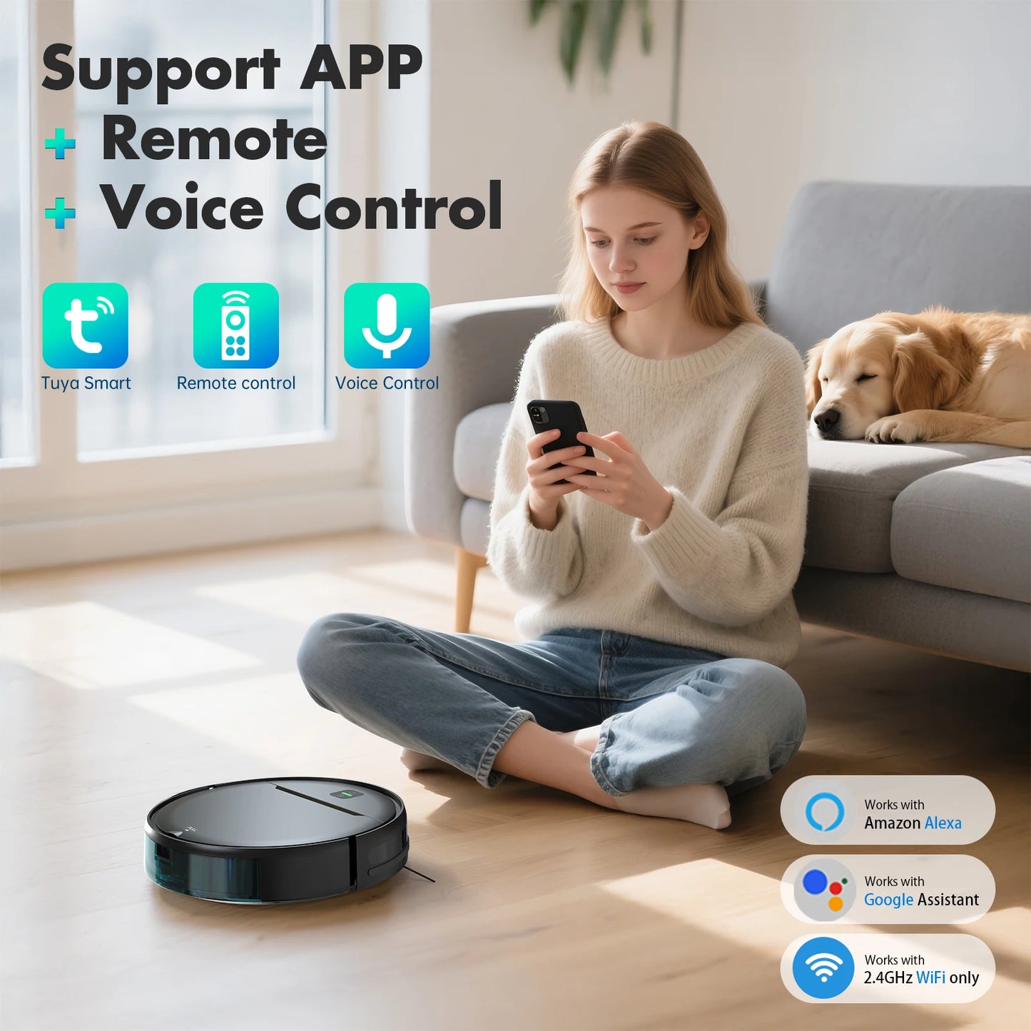 Omeser BR181 Robotic Vacuum Cleaner With 2 In 1 Mop