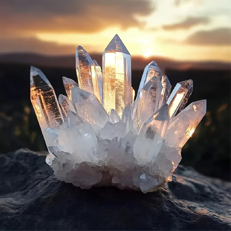CrystalHola Spiritual Clear Quartz Cluster Healing Crystal Ornament