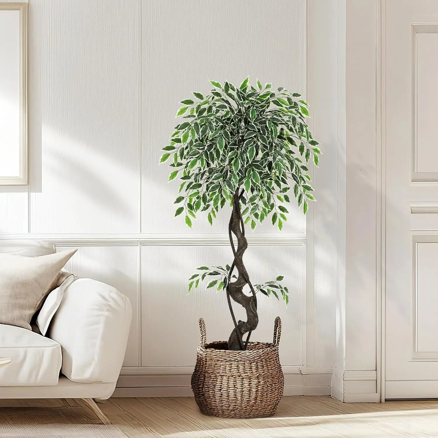 HiMISS Artificial Ficus Tree Indoor Outdoor Faux Plant Pot