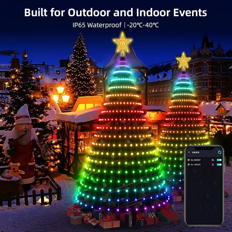 MIMIRGBC Christmas Tree Lights 400 LEDs With Star