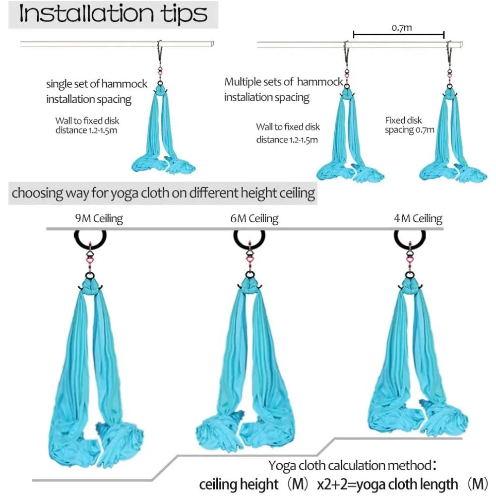 SYCYKA Aerial Silks Equipment Set for Home Studio