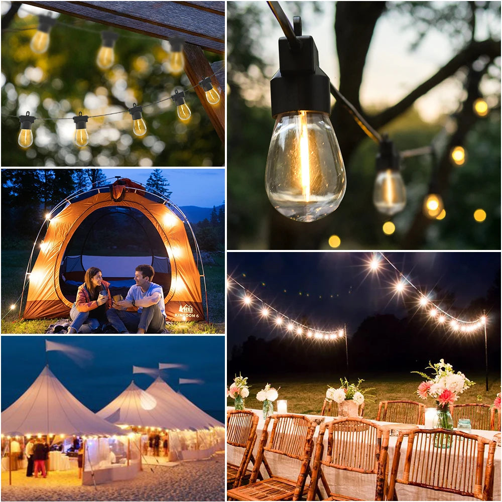 Arbrac 15M LED String Lights Shatterproof Festoon Garland Garden Decor