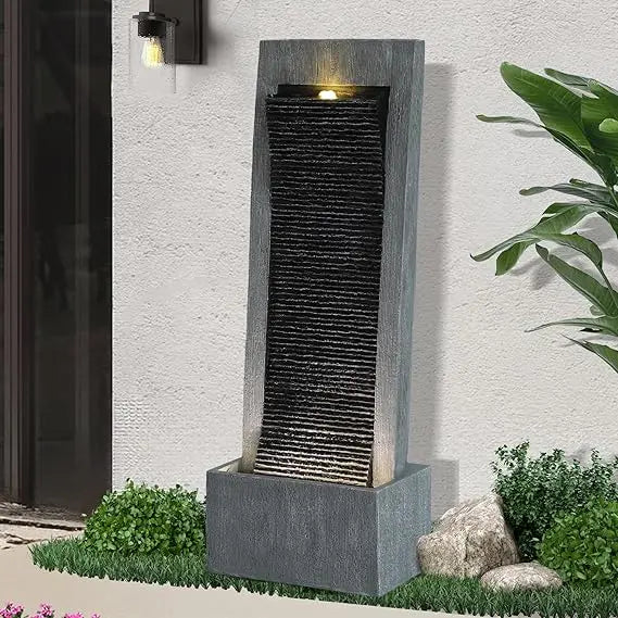 Resin Outdoor Waterfall Fountain for Garden and Patio Decor