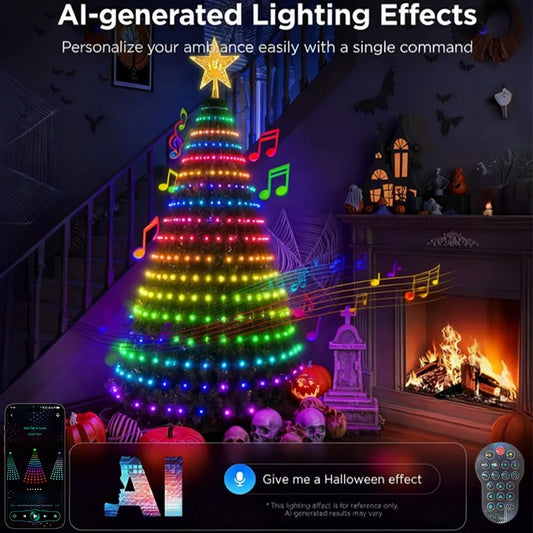 MIMIRGBC Christmas Tree Lights 400 LEDs With Star