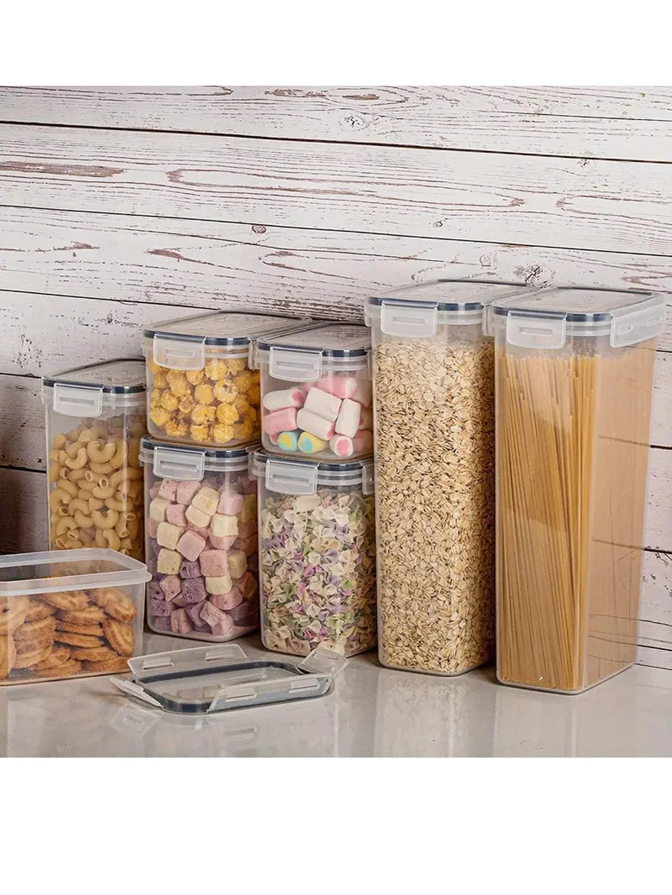 Moisture Proof Airtight Food Storage Containers Set Dishwasher Safe Labels