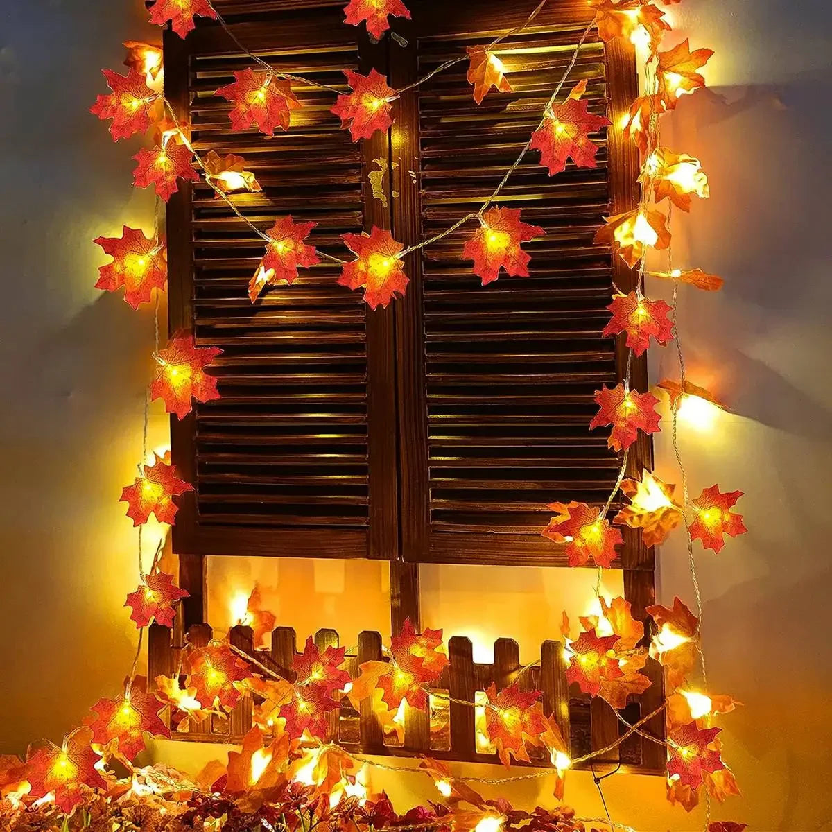 Maple Leaf String Lights Led Battery Operated Waterproof Decoration