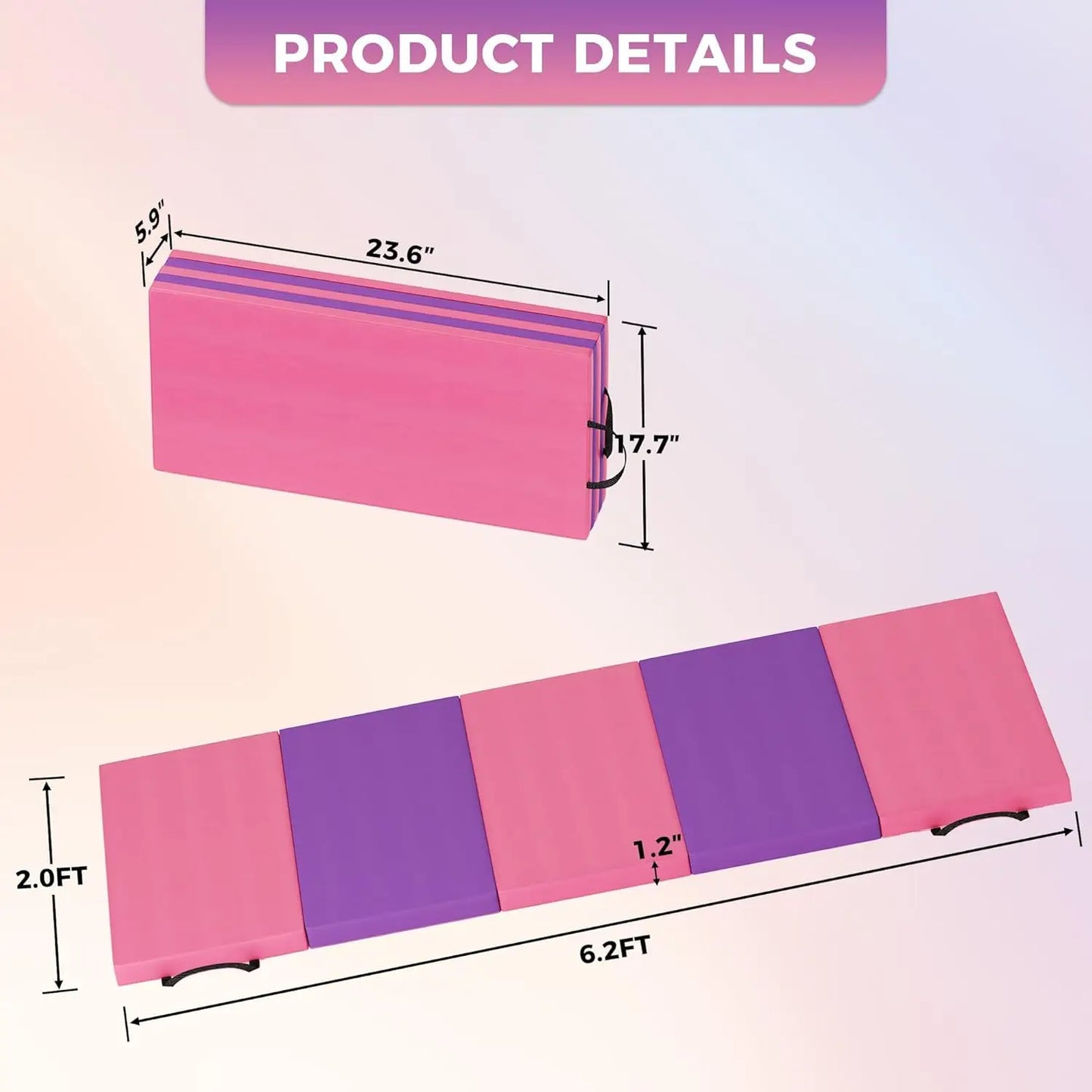 TWISTER.CK Folding Gym Mat Extra Thick High Density Foam Nonslip