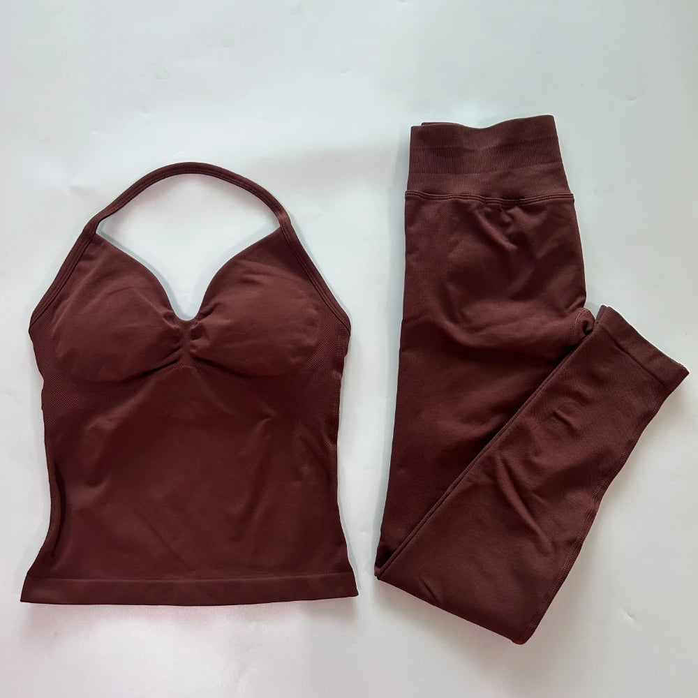 Pericic Seamless Gym Set for Women Tank Top Leggings