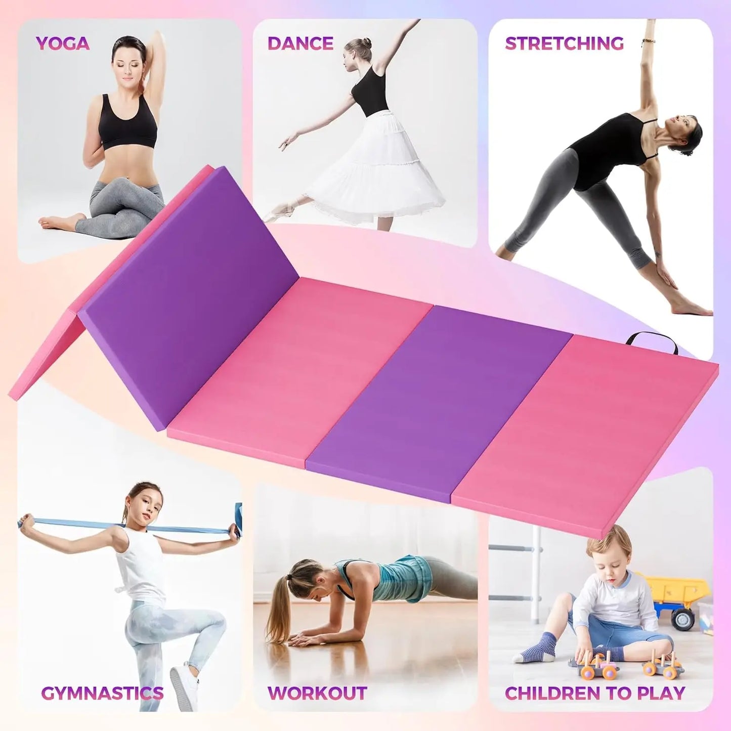TWISTER.CK Folding Gym Mat Extra Thick High Density Foam Nonslip