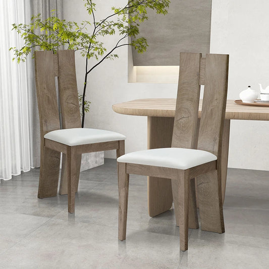 AZIAMOR Dining Chair Set of 2 Upholstered Armless Wood Back