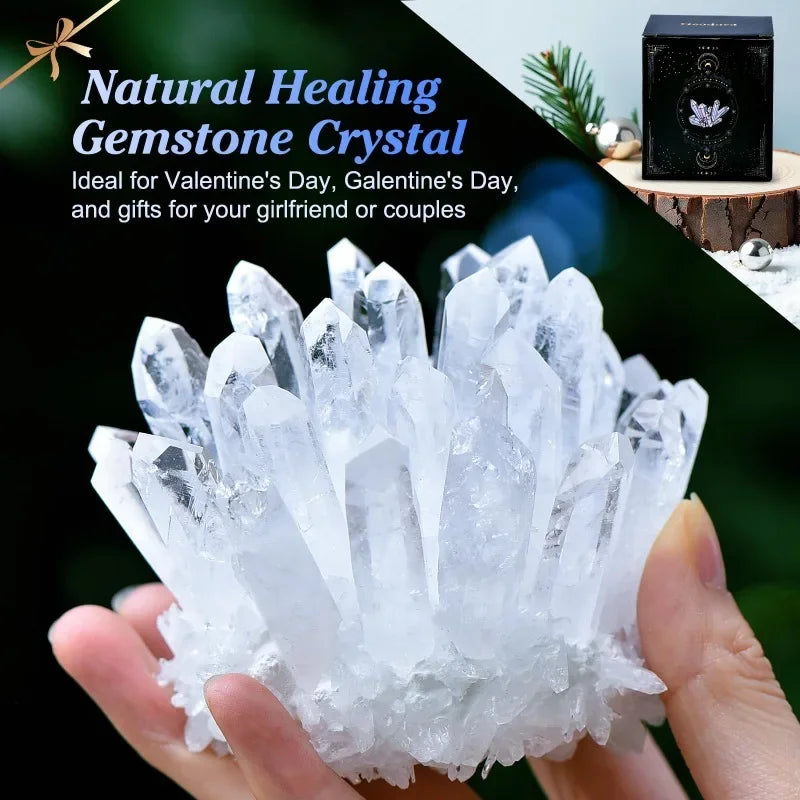 CrystalHola Spiritual Clear Quartz Cluster Healing Crystal Ornament
